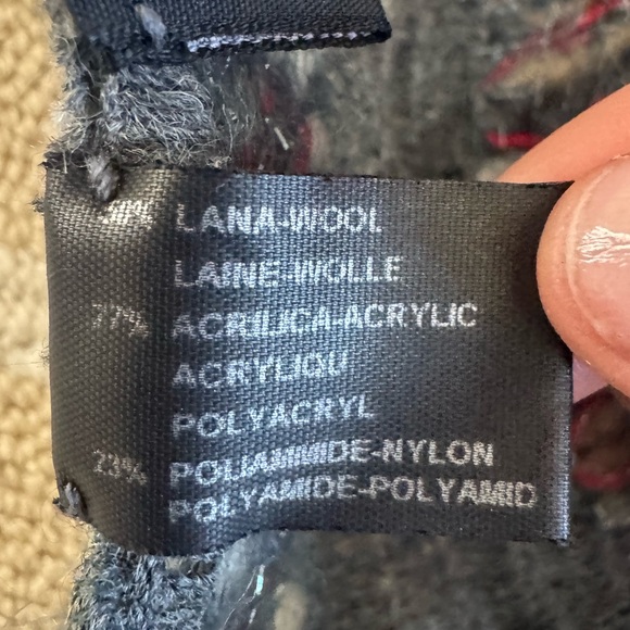 Ostinelli Boucle Knit Scarf Charcoal Multicolor Textured Winter Made In Italy OS - Picture 6 of 8